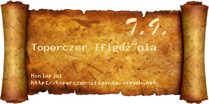 Toperczer Ifigénia névjegykártya